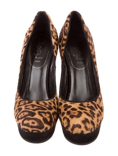 Yves Saint Laurent Leopard Print Shoes .